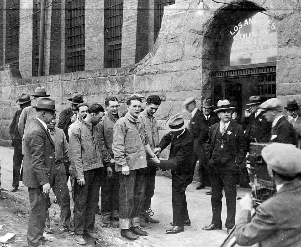 Moving inmates from the old County Jail to the new Hall of Justice Jail 1926