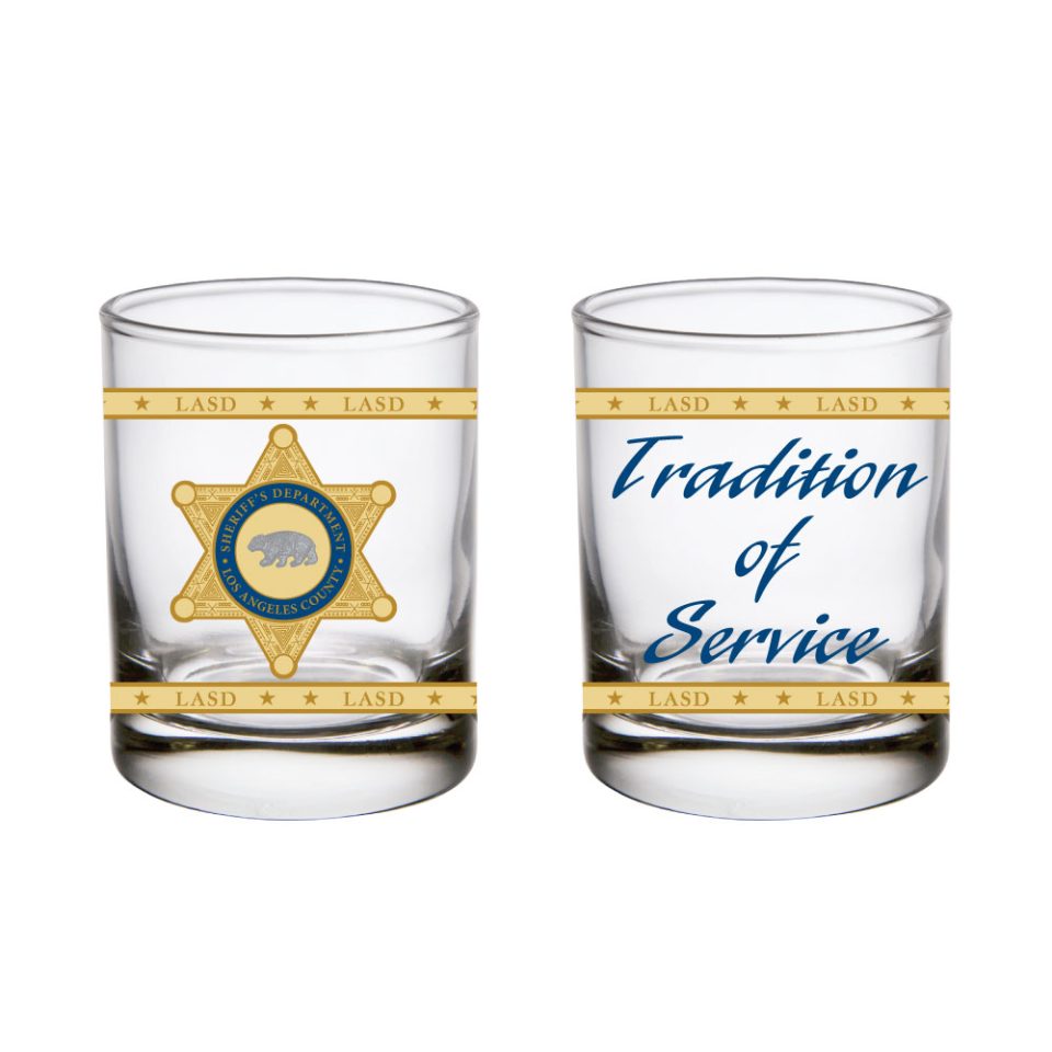 Lasd Badgetradition Of Service 3 Oz Shot Glass Sheriffs Relief Association