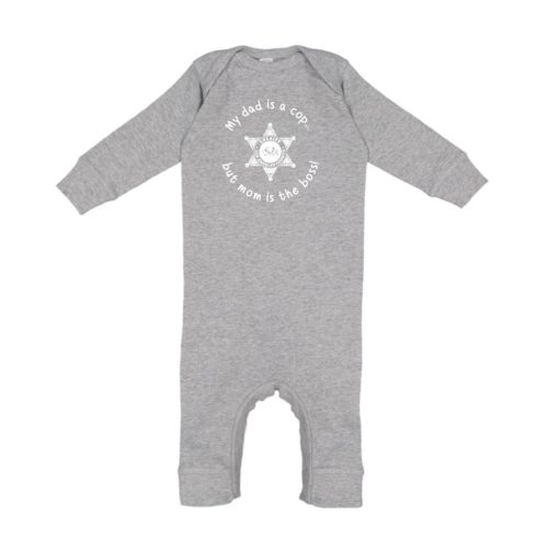 WW My Dad is a Cop....But Mom is the Boss Long Sleeve Onesie