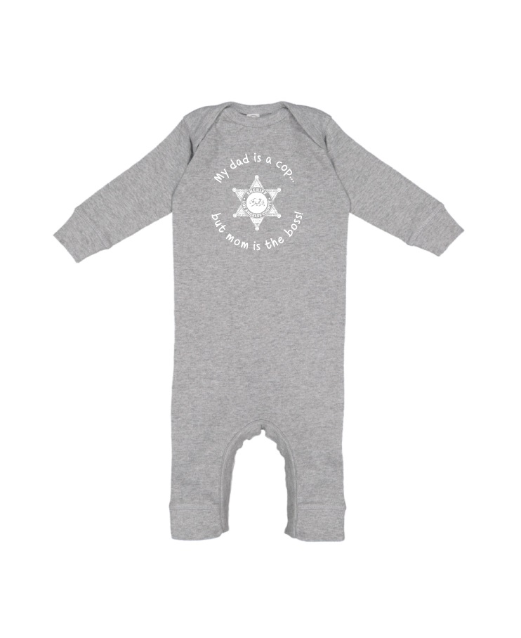 WW My Dad is a Cop....But Mom is the Boss Long Sleeve Onesie