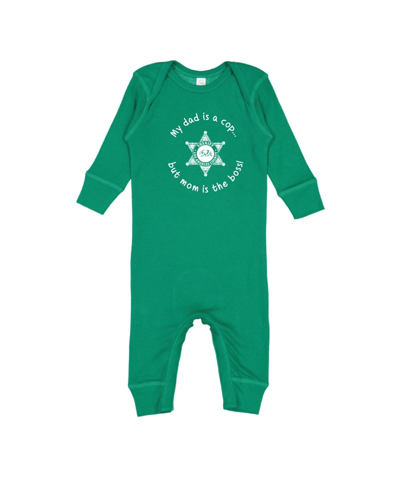 WW My Dad is a Cop....But Mom is the Boss Long Sleeve Onesie - Image 2