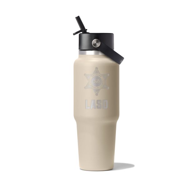 Badge/LASD Wide Mouth Flex Straw Travel Hydro Flask Bottle-32 oz.